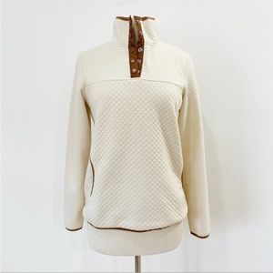 Jones & Co quilted half button sweatshirt